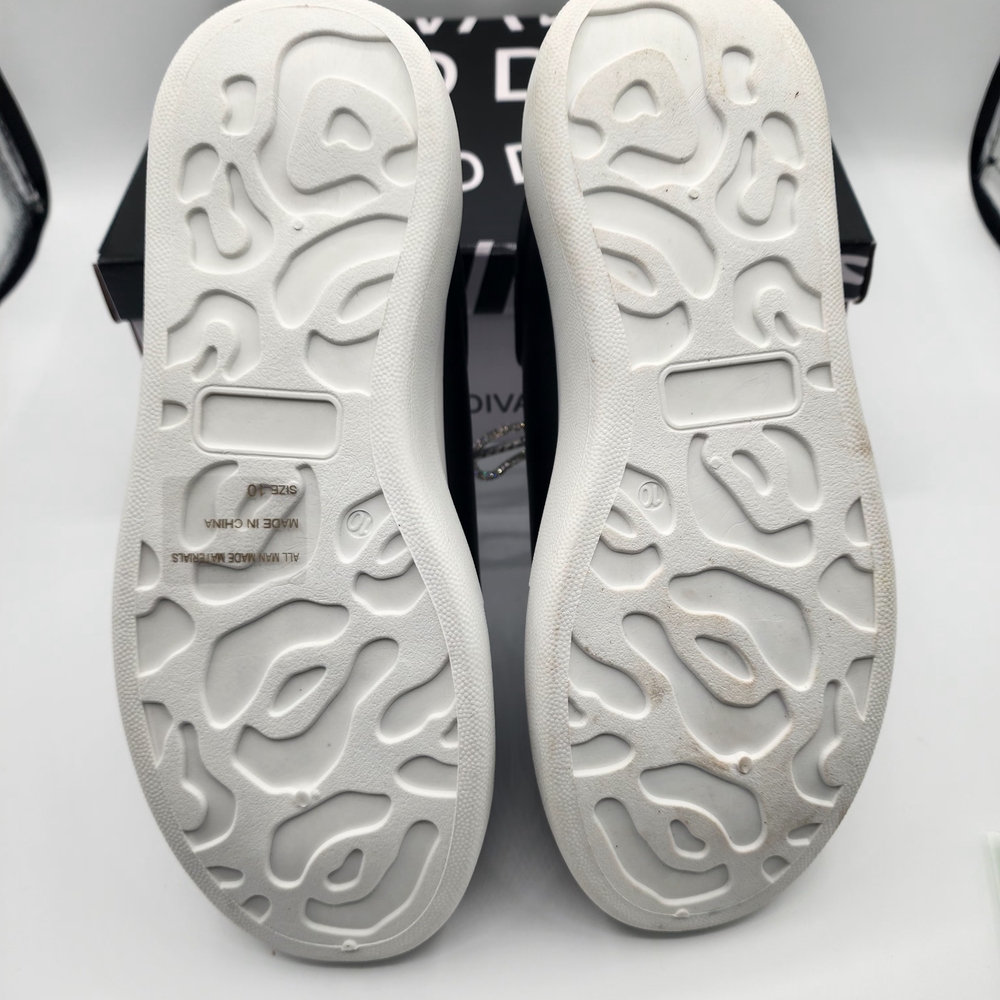 Wild Diva Black and White Women's Sneakers W/White Crystal Accents - Picture 5 of 13